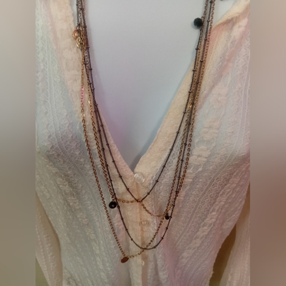 Elegant Multi-Layered Gold and Black Necklace